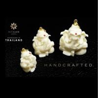 ราคา จี้ห้อยคอพระพิฆเนศ แกะสลักจากกระดูกสัตว์ ทองเหลืองแท้ ฝั่งคริสตัลแท้ 100 (17466600183)