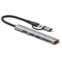 ราคา CNAGAIN 2 IN 1 Docking Sstation สำหรับ Lightning Type Cการ์ดรีดเดอร์ USB SD TF อเนกประสงค์พร้อมชาร์จพอร์ต3 0 OTG ฮับสำหรับ iPhone 15 14 13 12 Pro Max 11 Xs Xr 8 7 Plus ipad แล็ปทอปแมคบุ๊ค Air Pro M1 (