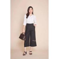 ราคา กางเกงผ้าลินิน5ส่วนทรงขากระบอกใหญ่เอวสูงทรงสวยใส่สบาย (19467600854)