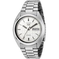 ราคา Seiko Mens SNXF05 Seiko 5 Automatic White Dial Stainless Steel Watch (16439877240)