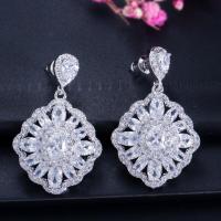 ราคา SEQUITO คุณภาพสูง AAA Cubic Zirconia Charming ดอกไม้ Drop Dangle ต่างหูแฟชั่น18K สีขาวชุบทองเครื่องประดับที่สง่างามสำหรับผู้หญิง Prom Party SE448 (8991495631)