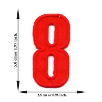 ราคา ตัดรีด ตัวรีดติดเสื้อ อาร์มปัก ติดเสื้อปัก ปักเสื้อ DIYลาย เลข8 สีแดง มีบริการเก็บเงินปลายทาง (6282040722)