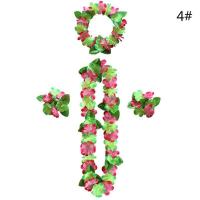ราคา Jctty Jctty 4ชิ้น เซ็ตฮาวายดอกไม้ Leis พวงมาลัยสร้อยคอ DIY ตกแต่งชุดแฟนซีพรรค (15364456682)