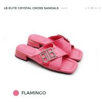 ราคา LA BELLA รุ่น LB ELITE CRYSTAL CROSS SANDALS FLAMINGO (17948747796)
