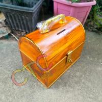 ราคา CTC ถังออมสินไม้สัก ถังใส่เงิน ทรงหีบสมบัติ กำปั่น กระปุกออมสินไม้สัก ถังใส่เงินไม้สัก (17503499937)