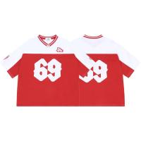 ราคา UncleDonJM West Coast Color Block No 69 Vintage T Shirt Chicano Streetwear Oversized T Shirt Mesh Tee (20811861754)