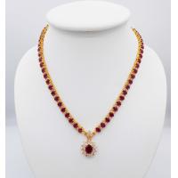 ราคา สร้อยคอ แดง ทับทิม สร้อยคอ จี้ เพชรสวิส เครื่องประดับผู้หญิง ทองชุบ ทองชุบไมครอน งานจิวเวอรี่ เกรดส่งออก (19487037358)