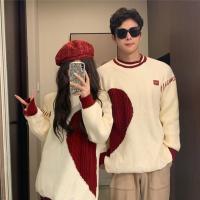 ราคา ชุดคู่รักกลับประตูสำหรับฤดูหนาวเสื้อไหมพรมรูปหัวใจสำหรับวันคริสต์มาสเสื้อถักทรงหลวมสไตล์ชิวๆแบบใหม่เสื้อผ้าแต่งงานงานหมั้น (21068010071)