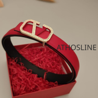 ราคา 2 5ซม Valentino เข็มขัดหนังแท้แบรนด์กางเกงยีนส์หัวเข็มขัดไดโอมอนด์สีแดงเข็มขัด Valentino สำหรับผู้หญิงพร้อมกล่องของขวัญเครื่องประดับแฟชั่นสำหรับผู้หญิง (19229704195)