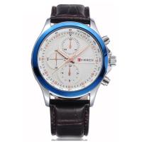 ราคา Curren นาฬิกาข้อมือผู้ชาย สีน้ำตาล ขาว สายหนัง รุ่น C8138พร้อมกล่องนาฬิกา CURREN Clearance Sale ราคาลดสุดๆ (1476758396)