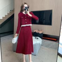 ราคา เสื้อเบลาส์2ชิ้นสำหรับผู้หญิงสร้างความประทับใจให้กับเอวสูงแฟชั่นลูกไม้คอยาวแขนเสื้อสูงชุดกระโปรงยาว (20757801859)