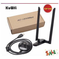 ราคา 1200Mbps Wireless USB Network Card USB3 0 Dual Band 2 4G 5 8G Wifi Receiver Wireless Adapter for PC With 2Pcs Antennas (1304788802)