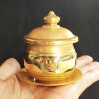 ราคา ถ้วยน้ำมนต์ทองเหลือง ถ้วยน้ำชา ถวายพระถ้วยน้ำไหว้เจ้า สวยงามทนทาน ถวายทองเหลืองเครื่องพระพุทธศาสนาขอพร 供杯佛水杯纯铜 (7895646496)