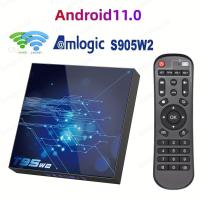 ราคา rifeikai T95W2 For Android 11 0 TV Box US Plug Network Set top Box Amlogic S905W2 Quad core Cortex A53 CPU 2GB 16GB 2 4GHz 5GHz Dual band WiFi 4K Ultra high definition Resolution Mobile Wireless Scree