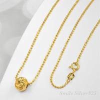 ราคา สร้อยคอเงินแท้ 92 5 Italy ชุบทอง 24k จี้บอล SS ลายไข่ปลา (19760102651)