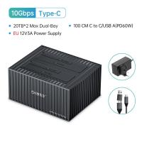 ราคา ORICO 3 5นิ้ว Dual Bay Type C 10Gbps Hard Disk Docking Station สำหรับ2 5 3 5 Hdd ssd พร้อม12V3A Power Adapter UASP (16542564381)