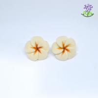 ราคา ต่างหูดินปั้นดอกลีลาวดี เครื่องประดับแฟชั่น ดอกไม้ (1739462274)