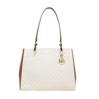 ราคา กระเป๋าถือ Michael Kors แท้ Coated canvas และ หนังแท้ฟอกแบบกันรอยขีดข่วน ทรงสวยคลาสสิค หรูมาก MICHAEL KORS 35F8GO5T3B Sofia Large Saffiano Leather and Coated Canvas Tote (12847811153)