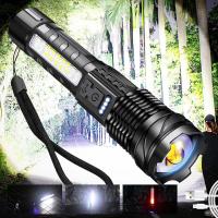ราคา ไฟฉายแรงสูง USB ไฟฉายเลเซอร์สีขาว30W แบบมีไฟส่องสว่างแบบ COB (18524091203)