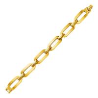 ราคา สร้อยข้อมือทองคำแท้ 14k รูปทรงสี่เหลี่ยม 14k Yellow Gold 7 3 4 inch Rectangular Oval Link Bracelet พรีออเดอร์ pre order ทัก chat ก่อนสั่ง (9740955251)