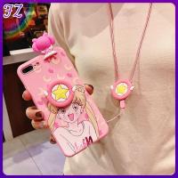 ราคา สำหรับ Samsung Galaxy J1 2016 A6 2018 A7 2017 A720 A7 2017 Duos A7 2018 A750 A8 2018 A530 A8 2018 A8 Plus 2018นุ่มซิลิโคนโทรศัพท์กรณี Sailor Moon ผู้ถือ Lanyard Cover (10641995586)