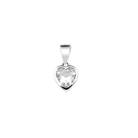 ราคา Silver thai Jewelry จี้เงินแท้รูปหัวใจ CZ Bezel 7 มม Genuine silver heart shaped pendant with CZ Bezel 7 mm (20636155758)