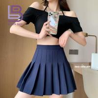ราคา พร้อมส่งจากไทย กระโปรงเทนนิสเอวสูง Skirts สีพื้น มีซับใน กระโปรงสั้นเหนือเข่า กระโปรงเทนนิสเกาหลี No S01 (17425769811)