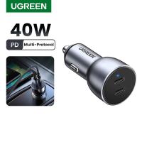ราคา Ugreast 40W PD USB C ที่ชาร์จแบตในรถ Type C อะแดปเตอร์เครื่องชาร์จเร็วสามารถใส่ได้กับ iPhone 15 14 13 Pro Max Galaxy S21 S20 Note20 iPad Pro รุ่น70594 (20626769236)
