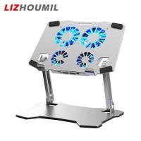 ราคา LIZHOUMIL Sturdy Aluminum Alloy Writing Drawing Stand Stable Stand With Cooling Fan Foldable Portable Holder For Tablets Portable Monitors (20732470777)
