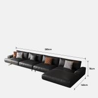 ราคา BUNISE Italian luxury leather sofa head cowhide living room minimalist modern floating sofa black Large TB111402 (20911968385)