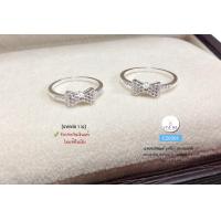 ราคา แหวนเงินแท้92 5 รูปโบว์ ประดับเพชร cz งานน่ารักๆ size 5 10 เนื้อเงินแท้ (16006505930)