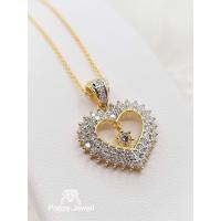 ราคา จี้เพชรแท้ พร้อมสร้อยทองอิตาลีแท้ 9k 37 5 รุ่น Wholeheartedly Pendant (12498143146)