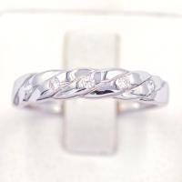 ราคา Lucky Gems แหวนเชือกเพชร 5 เม็ด เงินแท้92 5 เพชร CZ เกรด Premium เล่นไฟดี ชุบทองคำขาว LKM666 (17972285084)