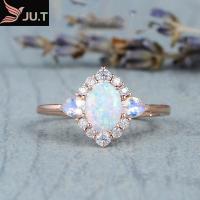 ราคา แหวนพลอยของแท้แหวนสวยๆ คลาสสิกบิ๊กโอปอลแหวนพลอย แหวนอัญมณี คลาสสิกบิ๊กโอปอลแหวนพลอย AAA สีขาวปูไมโครรอบประดับเพชรสำหรับผู้หญิงแต่งงานวงหมั้นเครื่องประดับเจ้าสาว (10755584323)