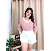 ราคา 683 Yเสื้อสาวอวบผ้าร่องเล็กแขนสามส่วน รุ่นโชว์หลัง อก40 52 (19720852846)