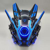 ราคา Cyberpunk mask Predator helmet cosplay mechanical tactical mask illuminated full face gas mask JYUE (20496257311)