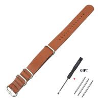 ราคา สไตล์ใหม่สายนาฬิกา Nato 18มม 20มม 22มม ของแท้นาฬิกาหนัง Band แฟชั่น NATO สายหนังสมาร์ทวอตช์สายไนลอนอะไหล่นาฬิกา18 20 22มม กว้าง (19842184835)