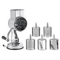 ราคา Stainless Steel Cheese Grater Rotary Chopper Vegetable Shredder Salad Slicer Multi Use Hand Grater Grinder 5 Blades (13207786200)