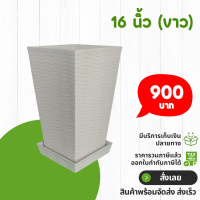 ราคา กระถาง จานรอง กระถางต้นไม้ โมเดิร์น กระถางปูน เบอร์ 13 7 14 16 นิ้ว สีดำ สีขาว สีเทา สีอิฐ (20851450587)