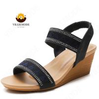 ราคา Slingback รองเท้าแตะส้นเตารีดยางยืดหยุ่นดีรองเท้าแตะโบฮีเมียนกันลื่นรองเท้าโรมันส้นยาวครึ่งเท้ารองเท้าแตะผู้หญิง (14721412629)