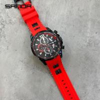 ราคา SANDA นาฬิกาสำหรับผู้ชายควอตซ์เทปปฏิทินซิลิโคนแบบเข็ม6เข็มกันน้ำแฟชั่นนาฬิกาสำหรับผู้ชาย (19757509467)