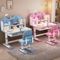 ราคา โต๊ะเขียนเด็ก โต๊ะเขียนหนังสือเด็ก โต๊ะที่ปรับความสูงได้ Desk Chair Study Table โต๊ะเรียนหนังสือ โต๊ะทำงาน โต๊ะเรียนของเด็ก สีน้ำเงิน (20413116089)