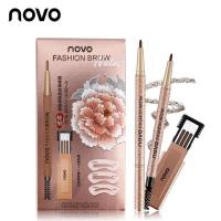ราคา No 5146 NOVO FASHION BROW Eyebrow โนโว ดินสอเขียนคิ้ว แบบหมุน แถมไส้ดินสอ บล๊อกคิ้ว 3 ชิ้น พร้อมไส้ดินสอเปลี่ยน3แท่ง 4 8 (8290186478)