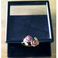 ราคา แหวนพลอยทองเหลือง แหวนทองเหลืองลายดอกไม้คู่ งานทองเหลืองขัดเงาไม่ชุบผิว BR 14 (17461619966)