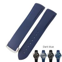 ราคา 18mm 19mm 20mm 21mm 22mm Rubber Silicone Watch Bands For Omega Seamaster 300 speedmaster Strap Seiko Watchband blue black orange (15200988791)
