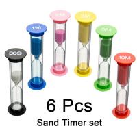 ราคา 6ชิ้น การจัดประเภททรายนาฬิกาทรายพลาสติกนาฬิกาทรายจับเวลามีสีสันนาฬิกาทรายขนาดเล็ก30วินาที 1นาที 2นาที 3นาที 5นาที 10นาที (21158824093)