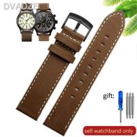 ราคา สายนาฬิกา Timex สายนาฬิกาหนังแท้สำหรับผู้ชายชุด T49953 T49963 T49905ลายวัวสำหรับผู้ชายไม่เรียบสายนาฬิกาสีน้ำตาล20มม (19657772199)