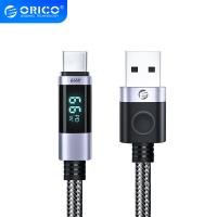 ราคา USB C หลายสายชาร์จอย่างรวดเร็ว ORICO Type C สายชาร์จที่มีจอแสดงผล LED PD66W 11โวลต์6A โน๊ตบุ๊คสายชาร์จถักดัดต้านทาน USB3 0สายเคเบิลข้อมูล5 Gbps 2เมตรปลอดภัย TPE ROHS รับรอง (15431849228)