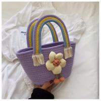 ราคา กระเป๋าสุภาพสตรี Sunflower Cotton Rope กระเป๋าสานฟาง Cloudy น่ารักร้อยกระเป๋าถือสายรุ้งพร้อมกระเช้าของขวัญมือ (20171354266)