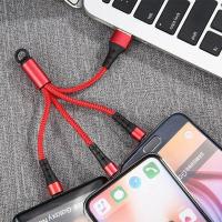 ราคา สายเคเบิลแบบสั้น Short Cable 3 in 1 Multi Charger Cord with charging port for Micro USB Type C iPhone lightning compatible with Xiaomi Huawei iPhone Samsung VIVO OPPO best for Travel (16970480603)